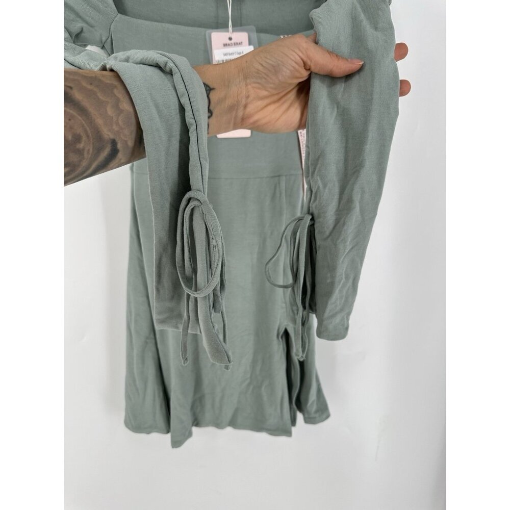 Oh Polly Amryn Long Sleeve A-Line Mini Dress Sage Size US 0 NWT - Picture 9 of 13